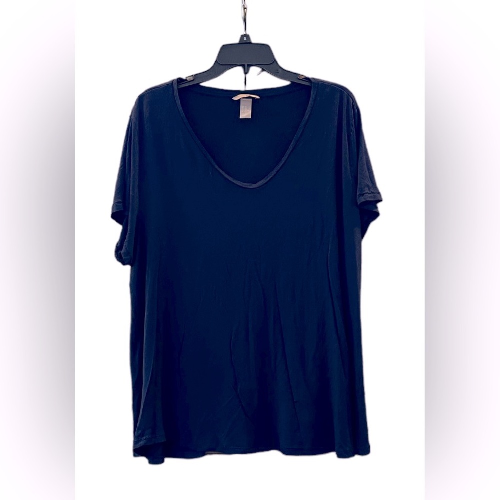 H&M Sheen T-Shirt - Navy Blue.